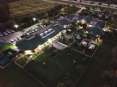 A birds eye view of the Country Inn at night